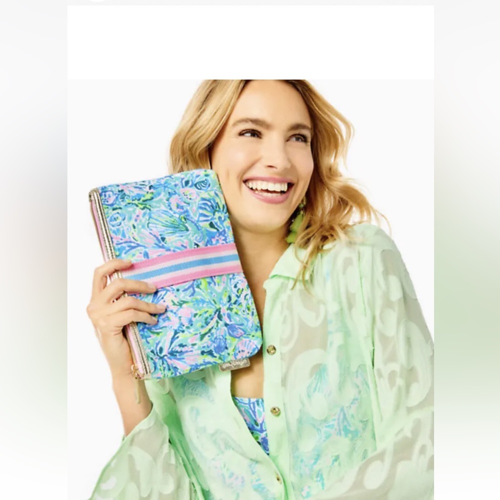 NIP/NWT LILLY PULITZER GWP Pouch Surf Blue Soleil it On Me New Bag